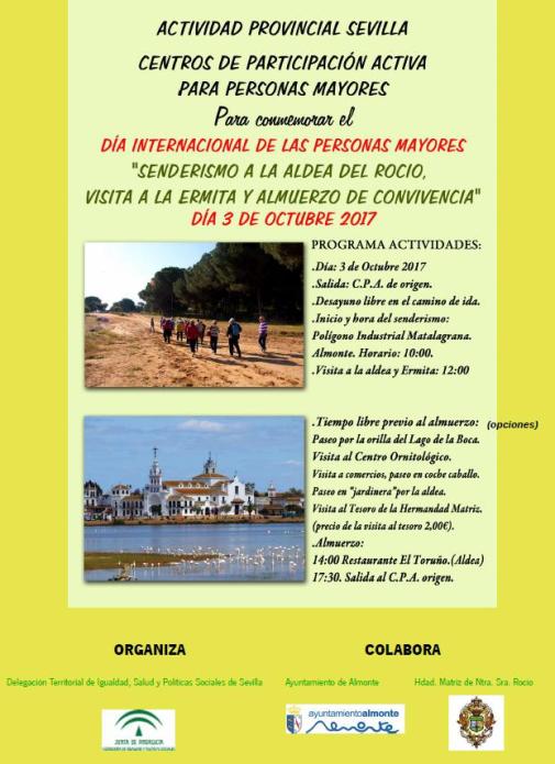 CARTEL DE SENDERISMO AL ROCÍO
